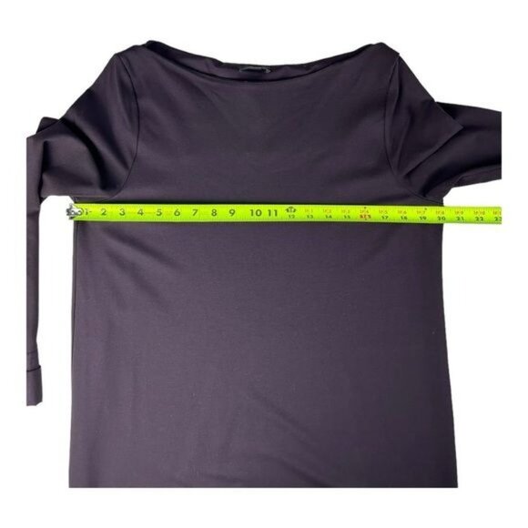 COS Burgundy Long Sleeve Cotton Boatneck Contrast Button Cuff Shift Dress Size M - Picture 12 of 13